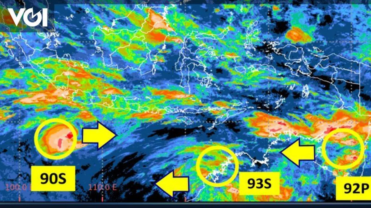 تحذير لـ جاوة الوسطى من أمطار غزيرة تسببها بذور الإعصار الاستوائي 90S